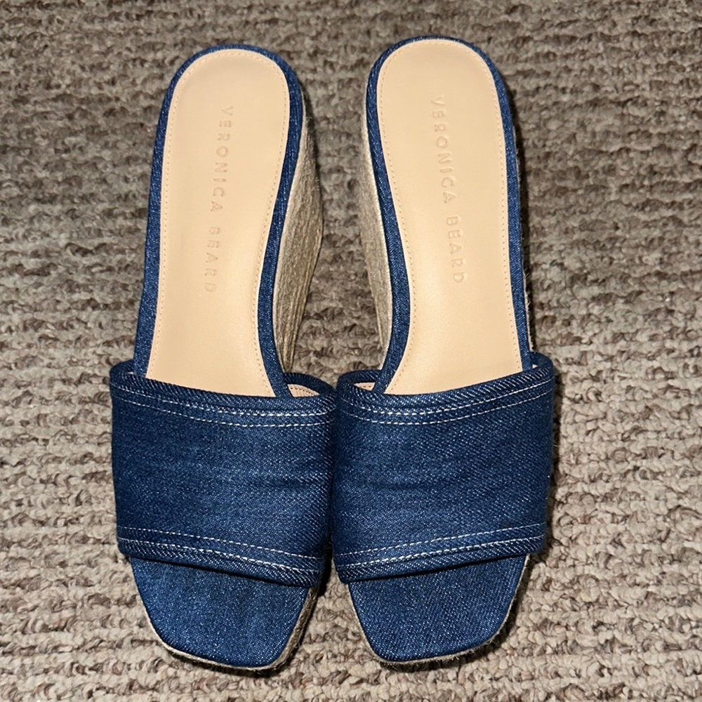 Veronica Beard Women's Denim Wedge Sandals